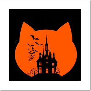 Halloween cat Posters and Art